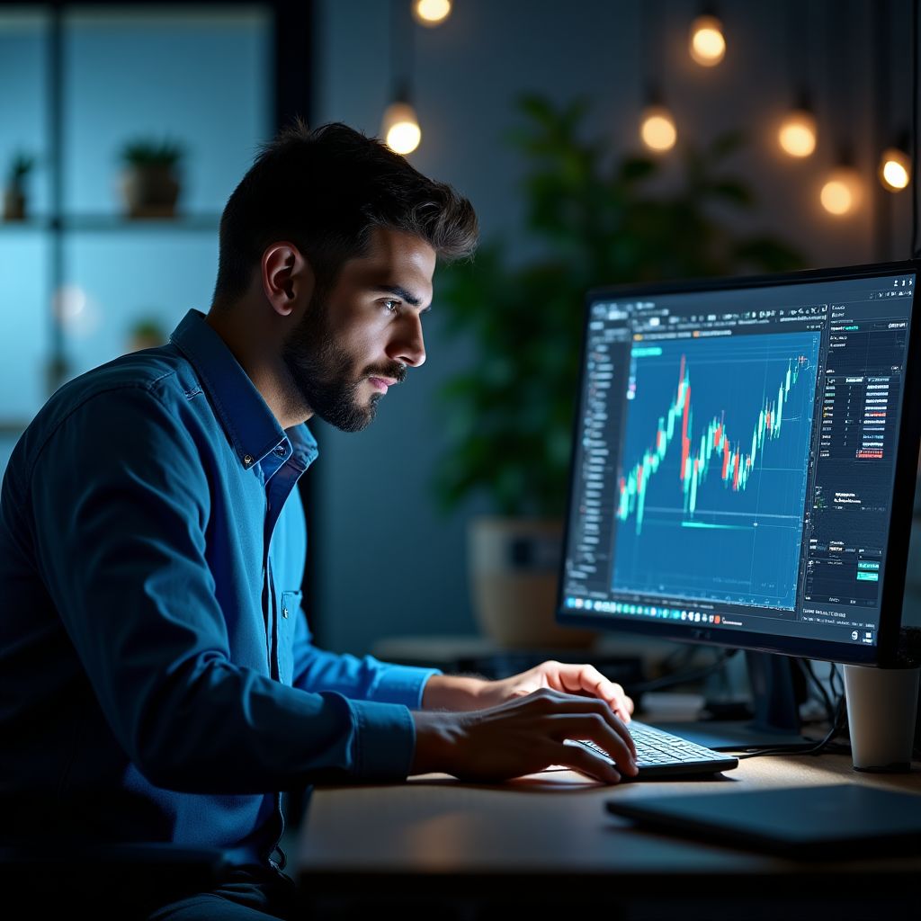 Alumno realizando su primera inversión real con apoyo de instructor